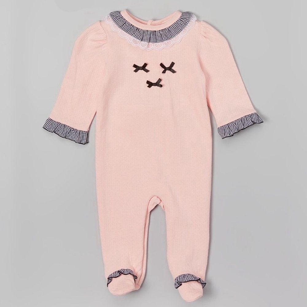Wendy Bellissimo Pink Collared Footed Pajamas